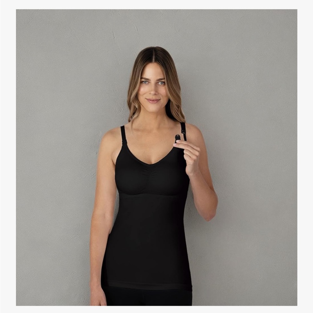 Lot of 2 * Basics by Bravado Seamless Nursing camisoles. Black and Grey. Sz M